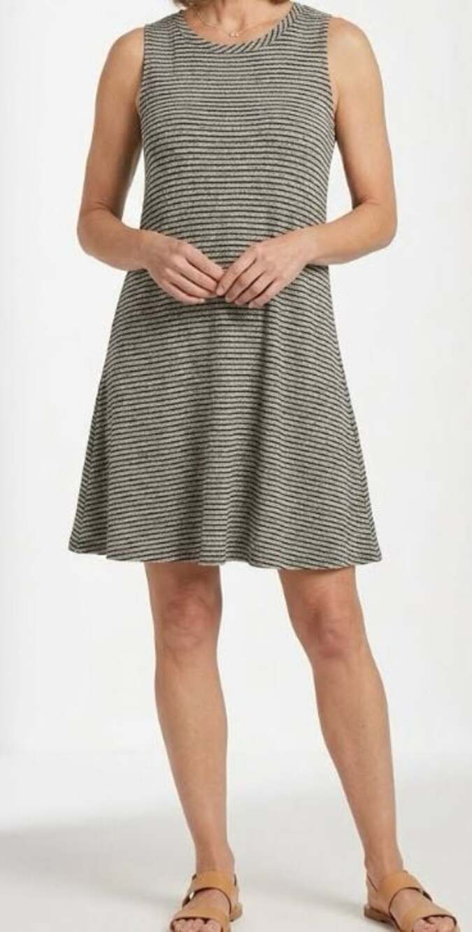 Olivia Rae Striped Knit Sleeveless Swing Dress